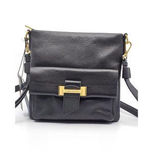 New Kenneth Cole New York Black Crosby Leather Crossbody $85.00